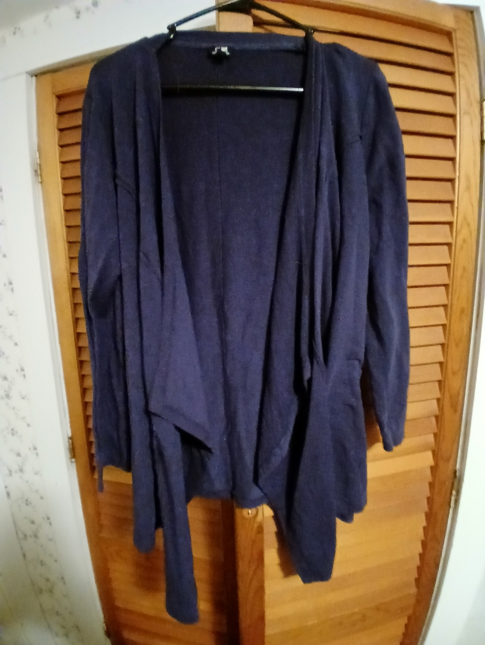 Women's Navy Open-Front Cardigan Sweater
